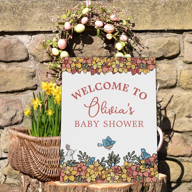 Easter Flowers Baby Shower Welcome Foam Board (Creator Uploaded)