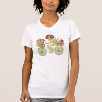 Easter Flowers Bicycle with Lab Puppies T-Shirt