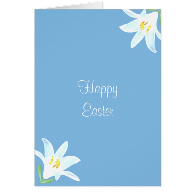 Easter Flowers on Light Blue Cards (Front)