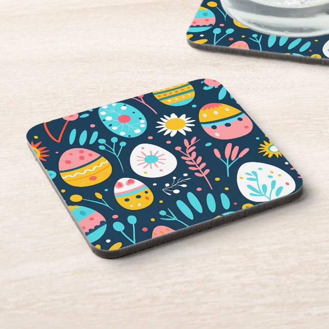 Easter Folk Garden Beverage Coaster (Left Side)