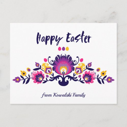 Easter Folklore arrangement Custom Text Postcard