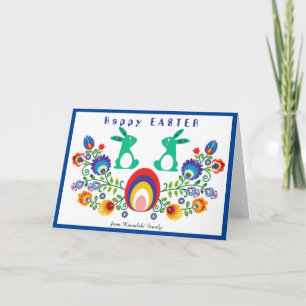 🐰🐇Easter Folklore with 2 bunnies, Card