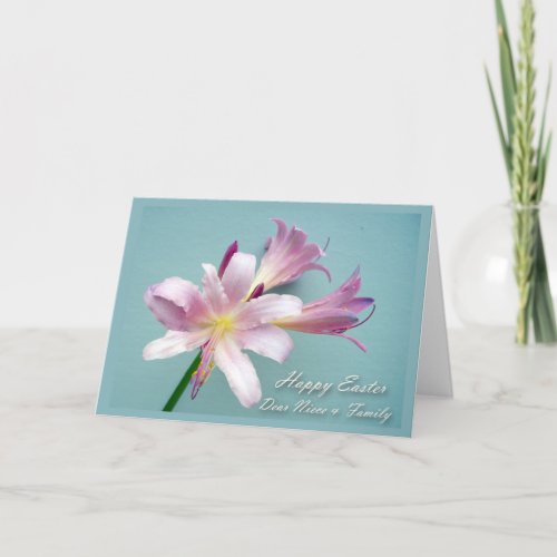 Easter for a Niece and Family Resurrection Lily Holiday Card