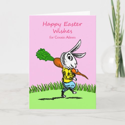 Easter for Cousin Custom Front Add Your Text Holiday Card