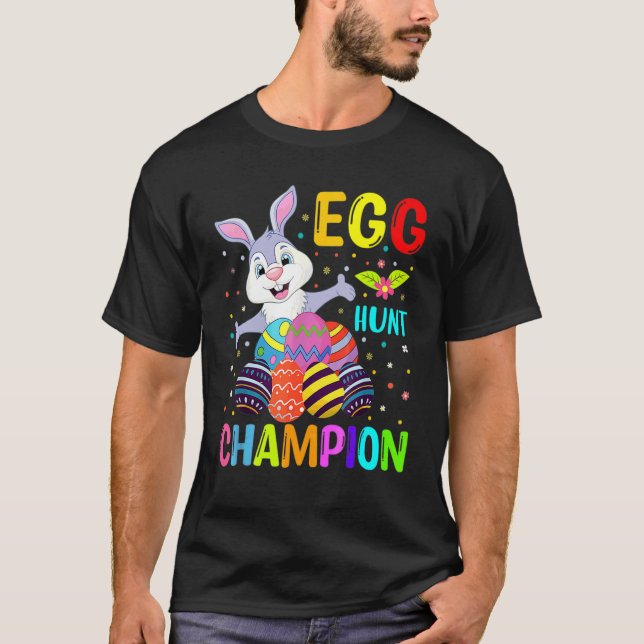 Easter For Kids Egg Hunt Champion Gamer T-Shirt (Front)