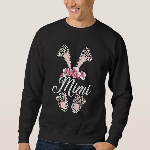 Easter For Mimi Leopard Bunny Floral Sweatshirt