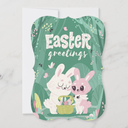 EASTER FOREST RABBITS THANK YOU CARD