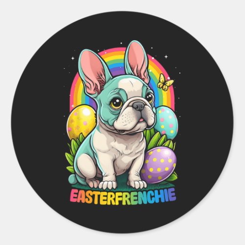 Easter French Bulldog Easterfrenchie Cute Frenchie Classic Round Sticker