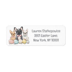 Easter French Bulldogs Label