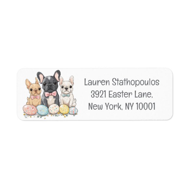 Easter French Bulldogs Label (Front)