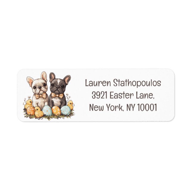Easter French Bulldogs Label (Front)