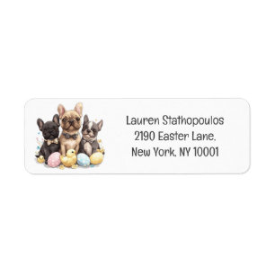 Easter French Bulldogs Label
