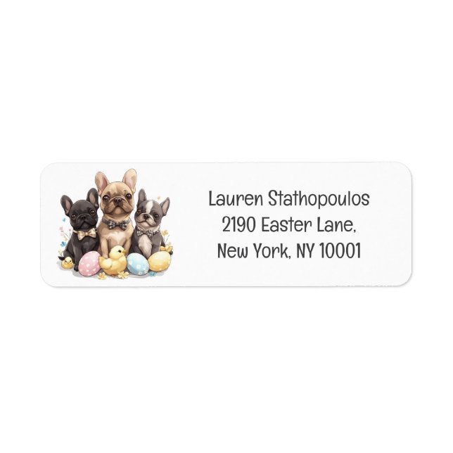 Easter French Bulldogs Label (Front)