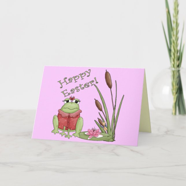 Easter Frog T shirts and Easter Gifts Holiday Card (Front)