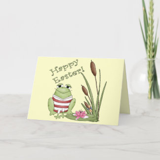 Easter Frog T shirts and Easter Gifts Holiday Card