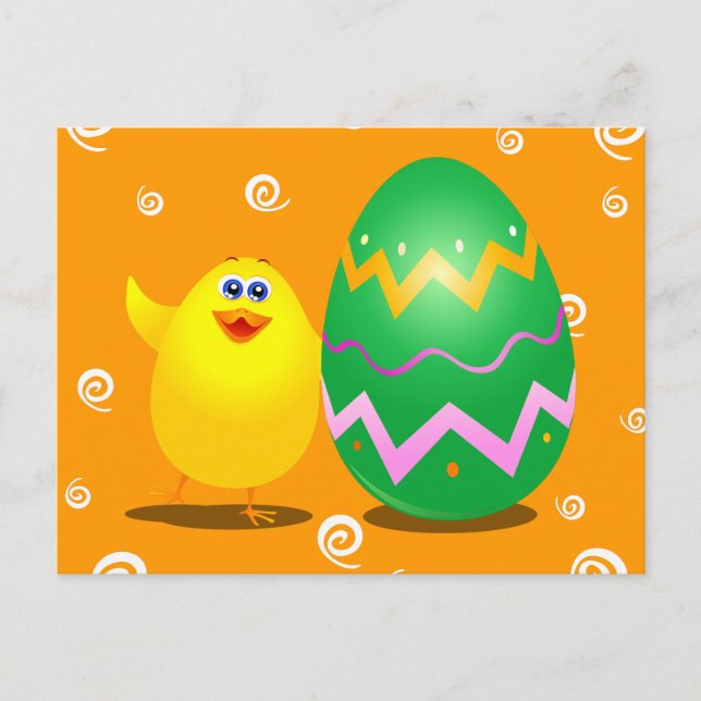 Easter funny chick, postcard (Front)
