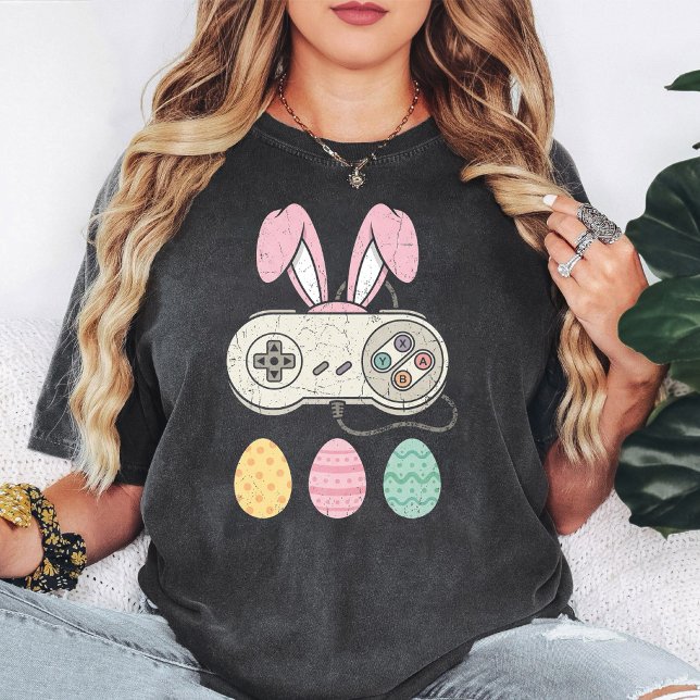 Easter Gamer Bunny Retro Controller & Eggs T-Shirt (Creator Uploaded)