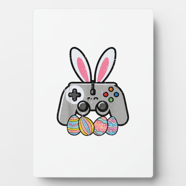 Easter Gaming Controller Bunny Ears Boys Kids Yout Plaque (Front)