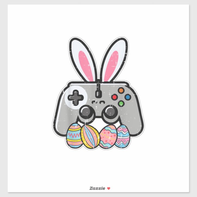 Easter Gaming Controller Bunny Ears Boys Kids Yout Sticker (Sheet)