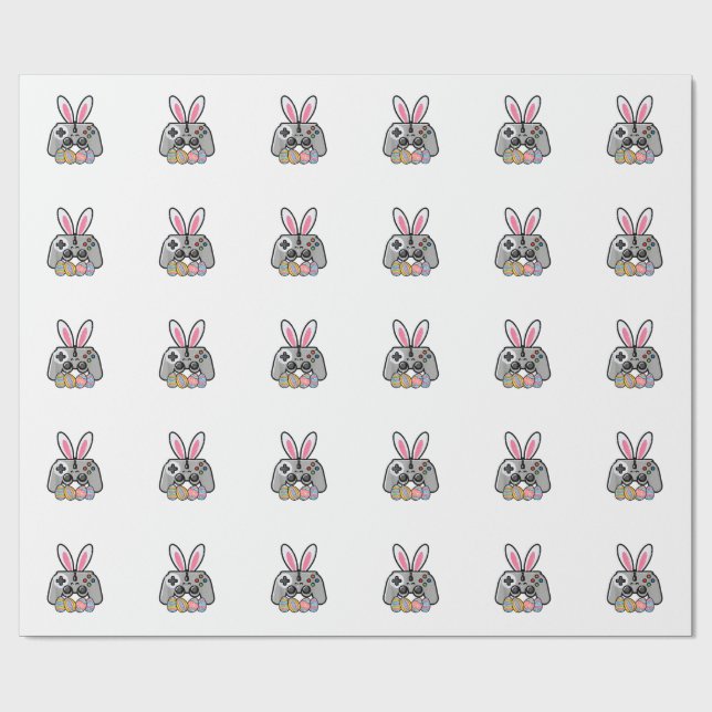 Easter Gaming Controller Bunny Ears Boys Kids Yout Wrapping Paper (Flat)