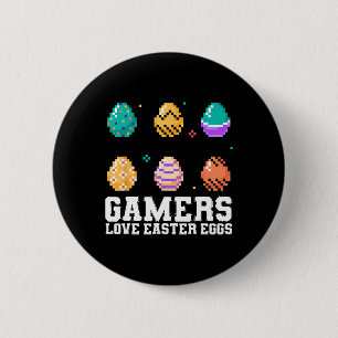 Easter Gaming Gamers Love Easter Eggs Video Gamer  Button