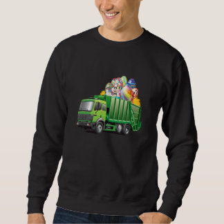 Easter Garbage Truck Eggs Easter Day For Boys Kids Sweatshirt