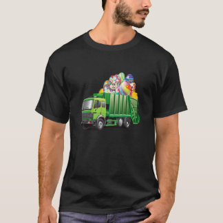 Easter Garbage Truck Eggs Easter Day For Boys Kids T-Shirt