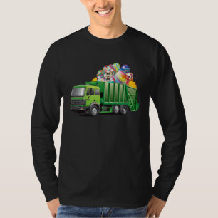 Easter Garbage Truck Eggs Funny Easter Day For Boy T-Shirt