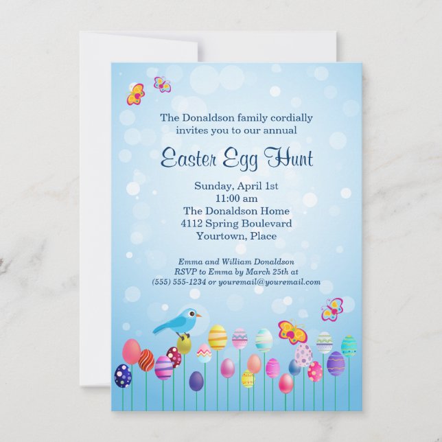 Easter Garden Egg Hunt Party Invitation (Front)