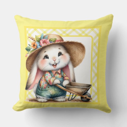 Easter Gardener  Throw Pillow