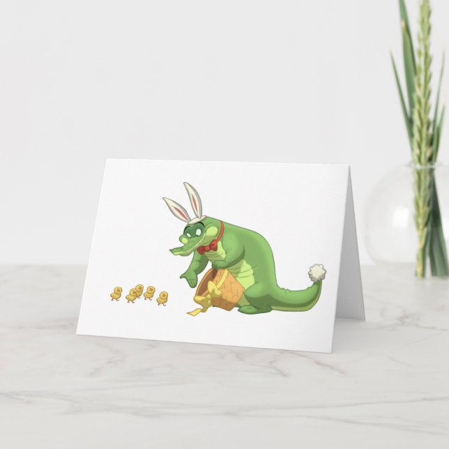 Easter Gator Card (Blank Inside) (Front)