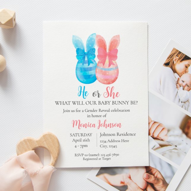 Easter Gender Reveal Invitation (Creator Uploaded)
