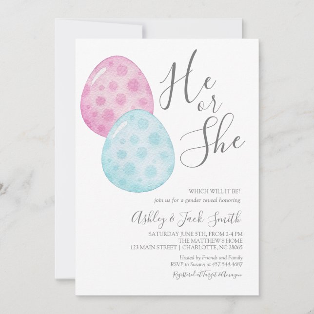 Easter Gender Reveal Invitation (Front)