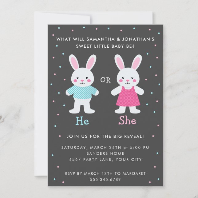 EASTER GENDER REVEAL INVITATION (Front)