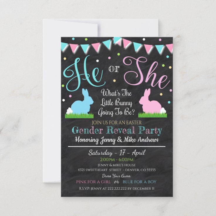 Easter Gender Reveal Party Invitation Zazzle
