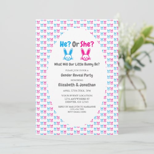 Easter Gender Reveal Party Invitation