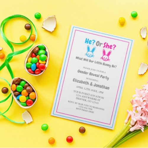 Easter Gender Reveal Party Invitation