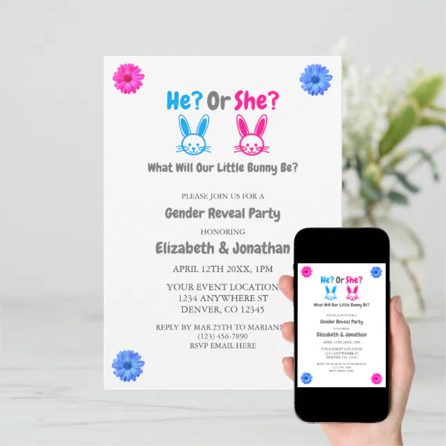 Easter Gender Reveal Party Invitation Zazzle