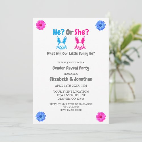 Easter Gender Reveal Party Invitation
