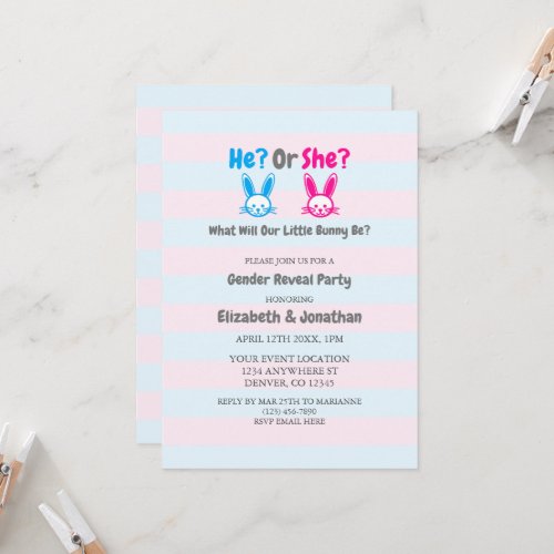 Easter Gender Reveal Party Invitation