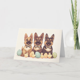 Easter German Shepherd Dogs Card