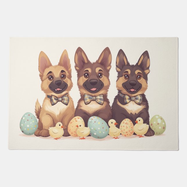 Easter German Shepherd Dogs Doormat (Front)
