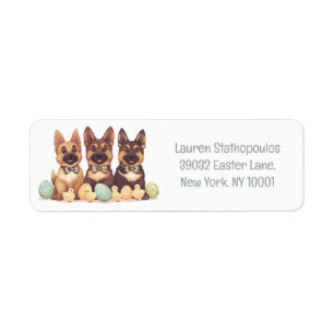 Easter German Shepherd Dogs Label