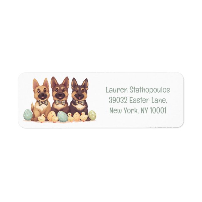 Easter German Shepherd Dogs Label (Front)