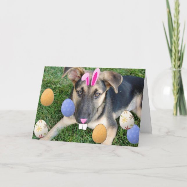 Easter German Shepherd Holiday Card (Front)