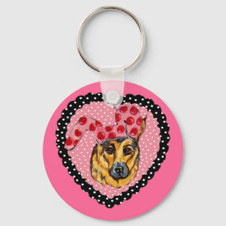 Easter German Shepherd Keychain