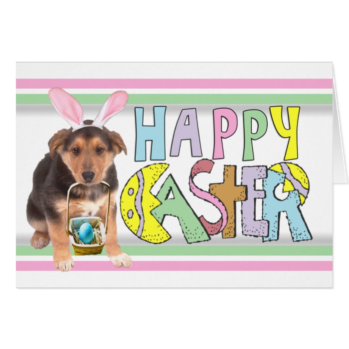 Easter German Shepherd Puppy Greeting Cards