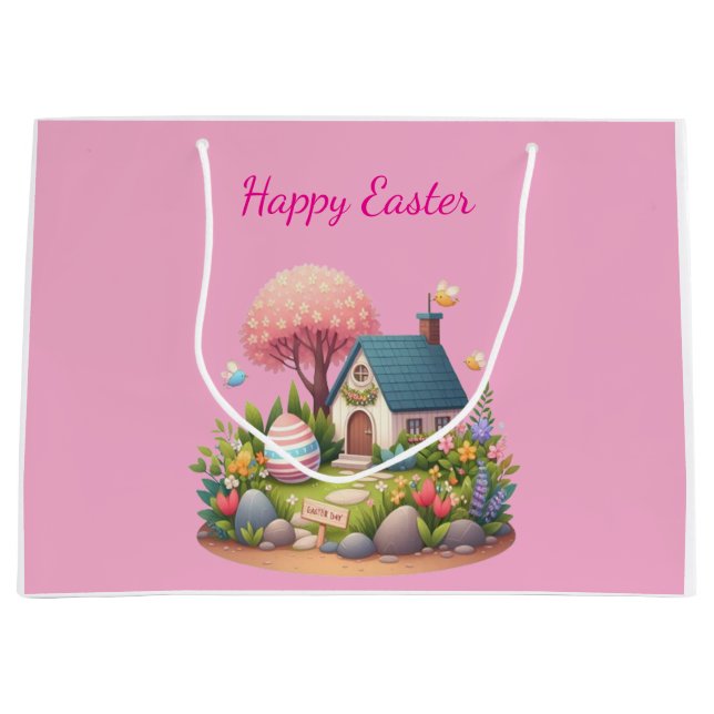 Easter Gift Bag – Bunny & Egg Spring Party Favor (Front)