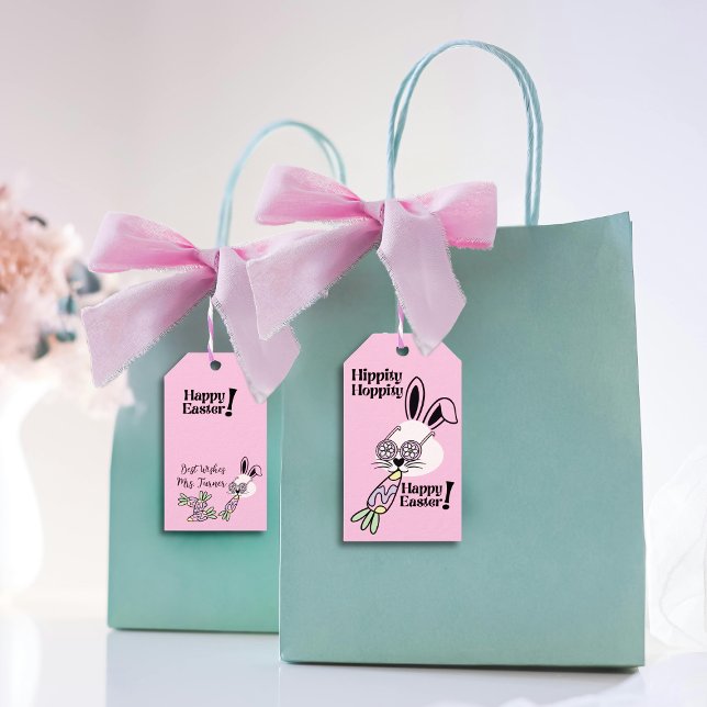 Easter Gift Tag Retro Flower Power Bunny (Creator Uploaded)