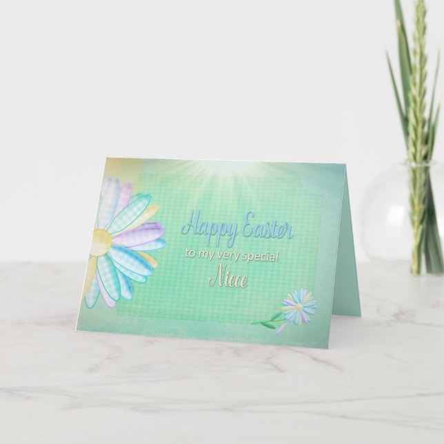Easter - Gingham Daisy - My Special Niece Holiday Card (Front)